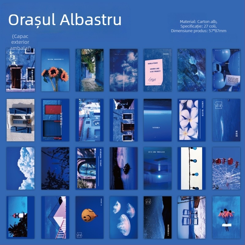 Dye Klein-Scale carte poștală de peisaj artistic în stil Klein-Scale — felicitare romantică, albastră