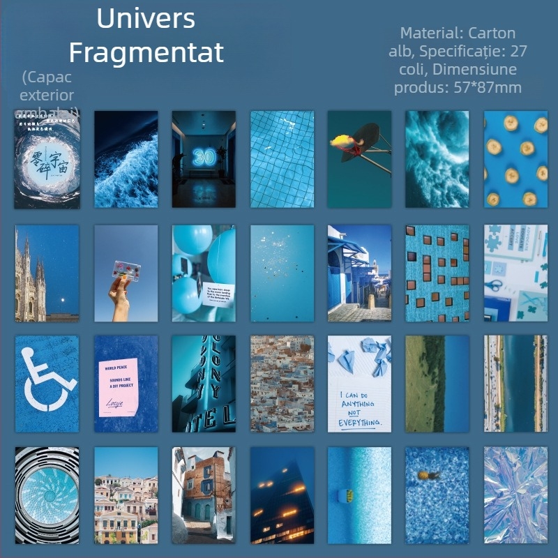 Dye Klein-Scale carte poștală de peisaj artistic în stil Klein-Scale — felicitare romantică, albastră