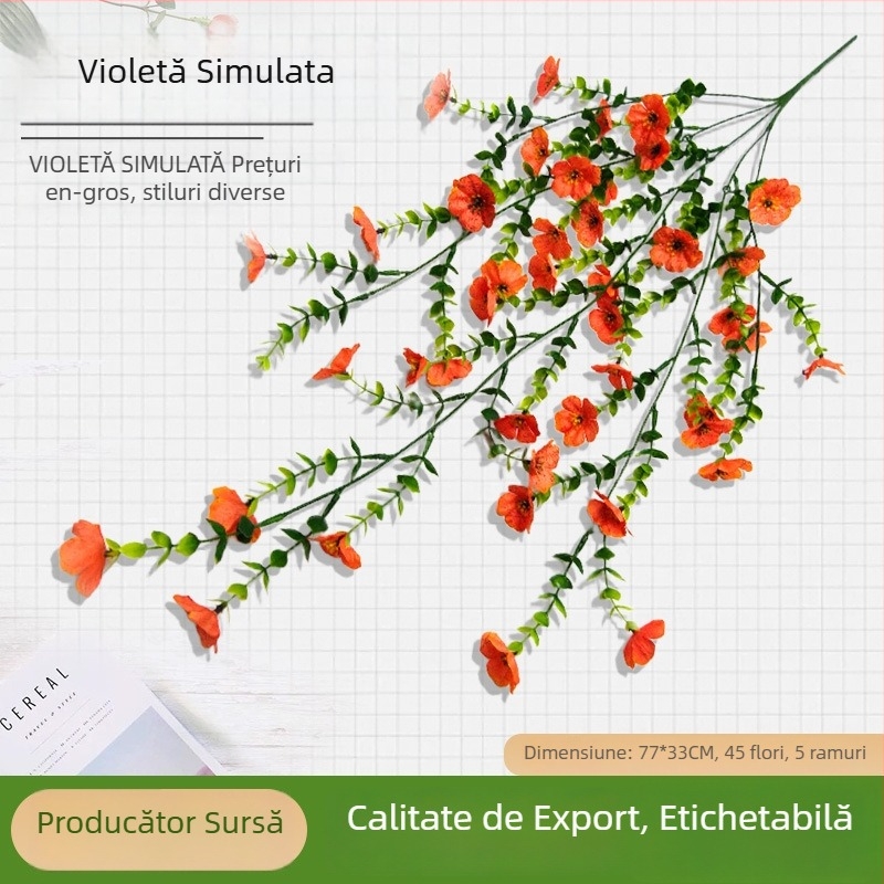 Flori de mătase — buchet realist din flori artificiale pentru decor de nuntă, decor exterior și recuzită pentru fotografie, înălțime 10–30 cm