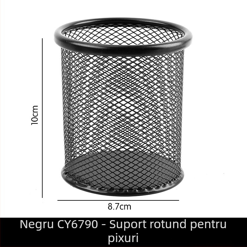 Chuangyi Suport metalic pentru pixuri, birou, pătrat cu plasă deschisă, pentru pixuri și creioane