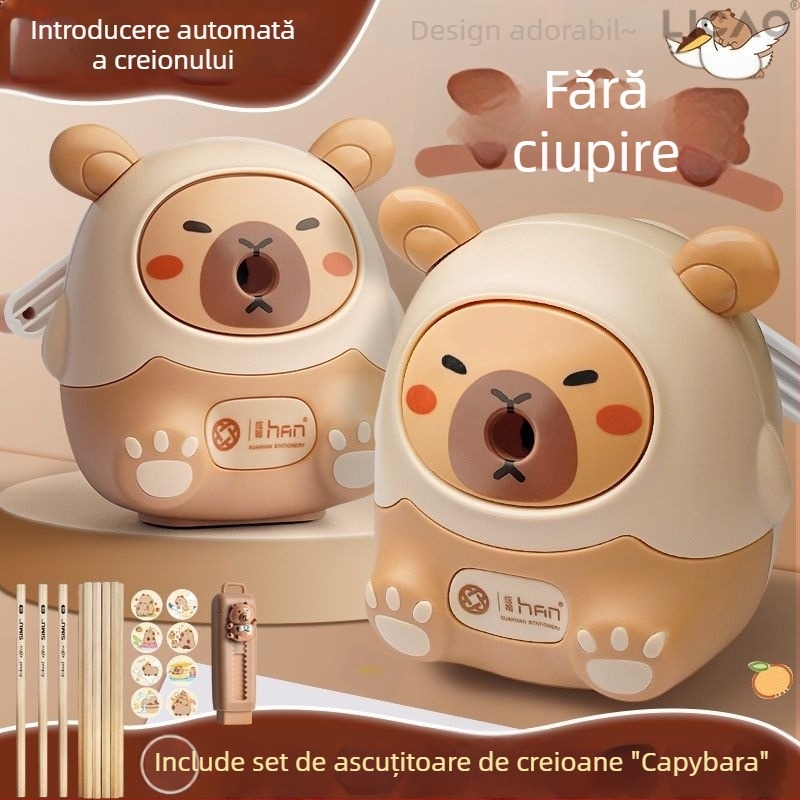 Away from Grass Capibara ascuțitor de creioane pentru copii, manual și automat