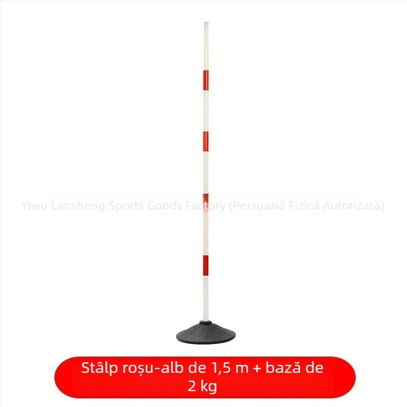 Stâlpi de marcaj pentru antrenamente de baschet și fotbal, cu bază din cauciuc, stâlpi roșu-albi
