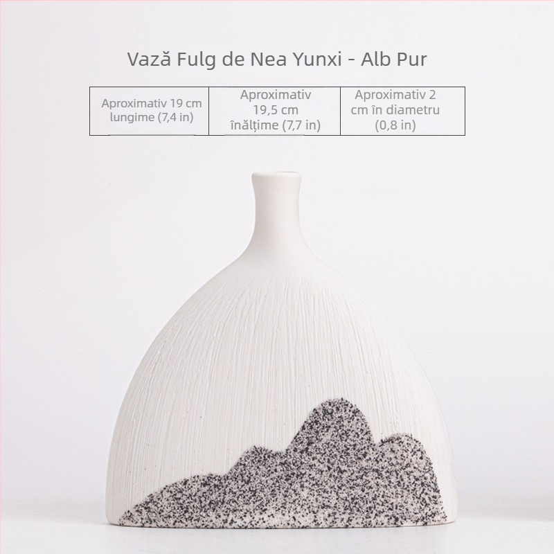 Vază ceramică în stil nou chinezesc, cu model fulg de zăpadă, pentru living și hol, decor Zen pentru flori, birou și camera de ceai