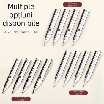 Peniță de stilou înlocuibilă, vârf mic rotund, extrafin 0,5/0,38mm, oțel inoxidabil