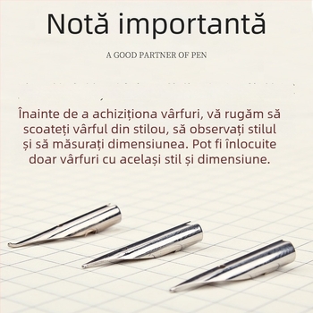 Peniță de stilou înlocuibilă, vârf mic rotund, extrafin 0,5/0,38mm, oțel inoxidabil
