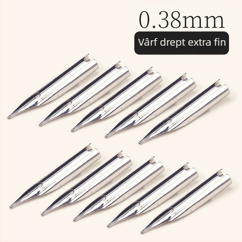 Peniță de stilou înlocuibilă, vârf mic rotund, extrafin 0,5/0,38mm, oțel inoxidabil