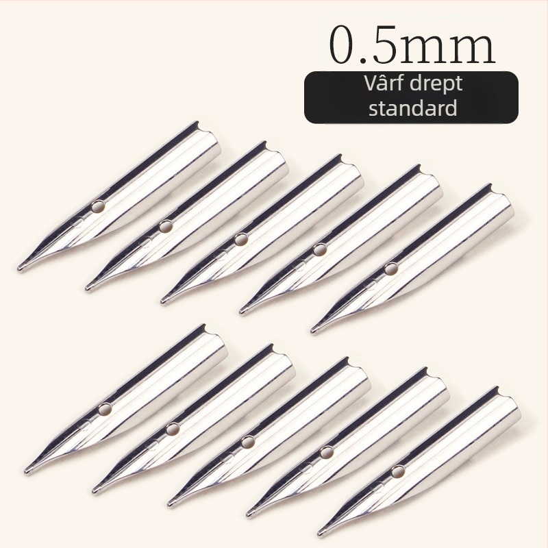 Peniță de stilou înlocuibilă, vârf mic rotund, extrafin 0,5/0,38mm, oțel inoxidabil