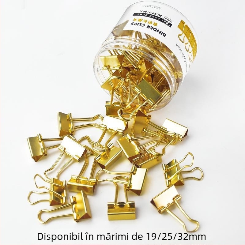 Clip mare auriu din oțel inoxidabil pentru birou – MC99-3/4/5 Three Woods
