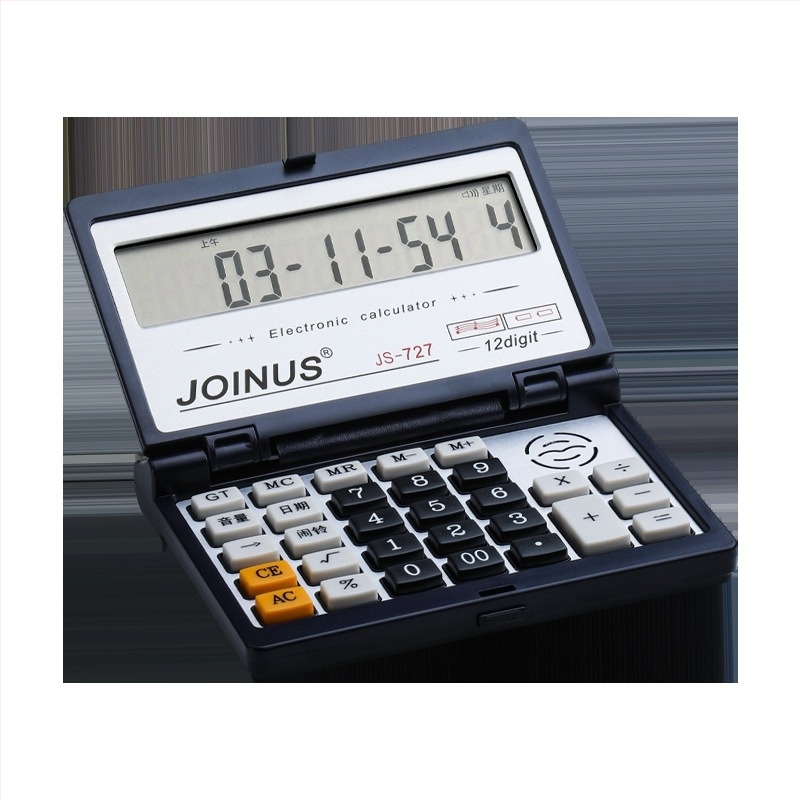 Calculator mic pliabil cu capac rabatabil, afișaj 12 cifre, alimentare solară, dimensiune de buzunar