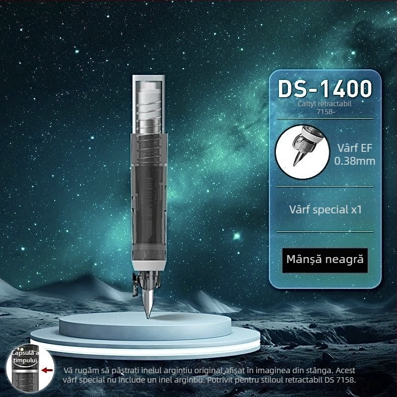DS-1400 Stilou retractabil Time Capsule, cu peniță din iridiu și mâner de înlocuire EF