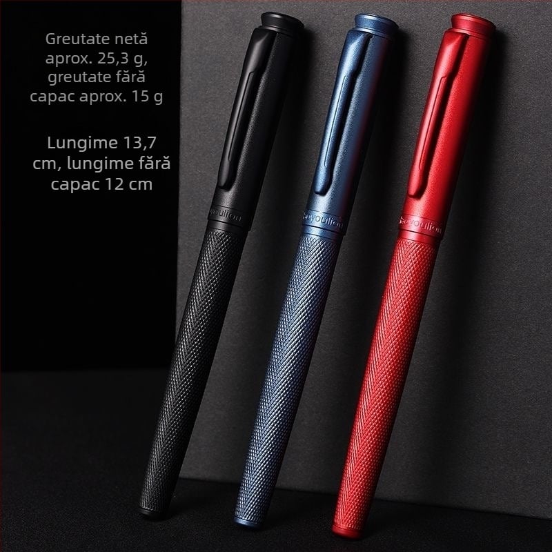 Black Forest stil de caligrafie cu penă dură pentru bărbați, vârf curbat, stilou de birou pentru scrierea la adulți, vârf titan-negru, design elegant