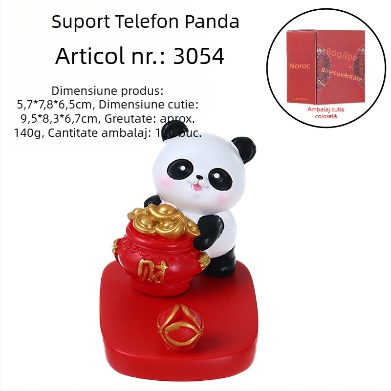 Suport pentru telefon cu Leu Dansator și Panda, decor de birou pentru masă, stil național în trend, suvenir cadou de sărbători