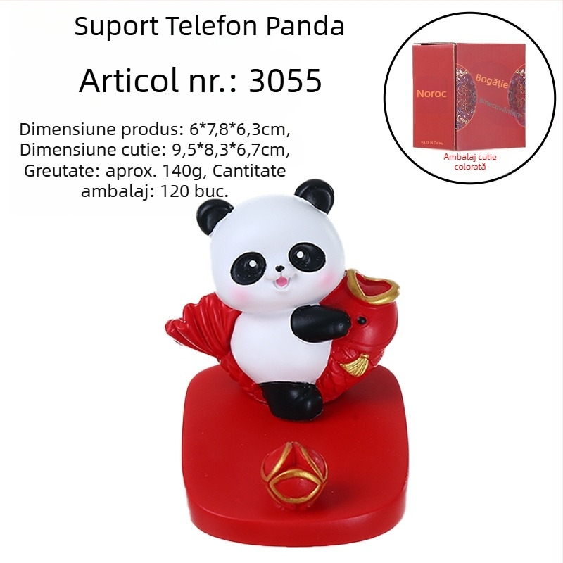 Suport pentru telefon cu Leu Dansator și Panda, decor de birou pentru masă, stil național în trend, suvenir cadou de sărbători