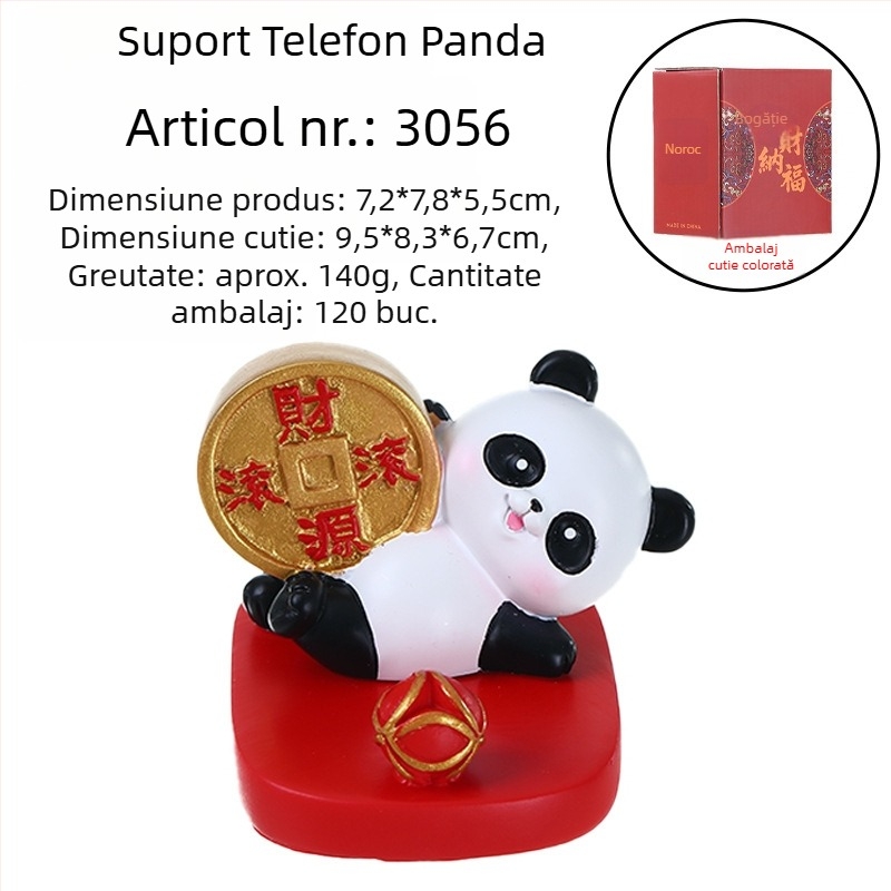 Suport pentru telefon cu Leu Dansator și Panda, decor de birou pentru masă, stil național în trend, suvenir cadou de sărbători