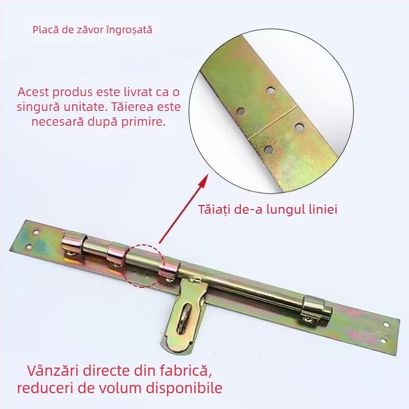 Zăvor din fier forjat cu știft sudat, stil vechi, deschidere stânga sau dreapta