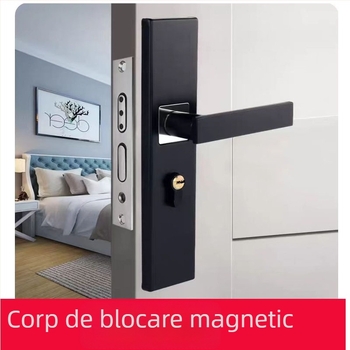 Încuietoare de ușă de interior pentru dormitor, pentru uși din lemn, încuietoare magnetică silențioasă, design modern minimalist