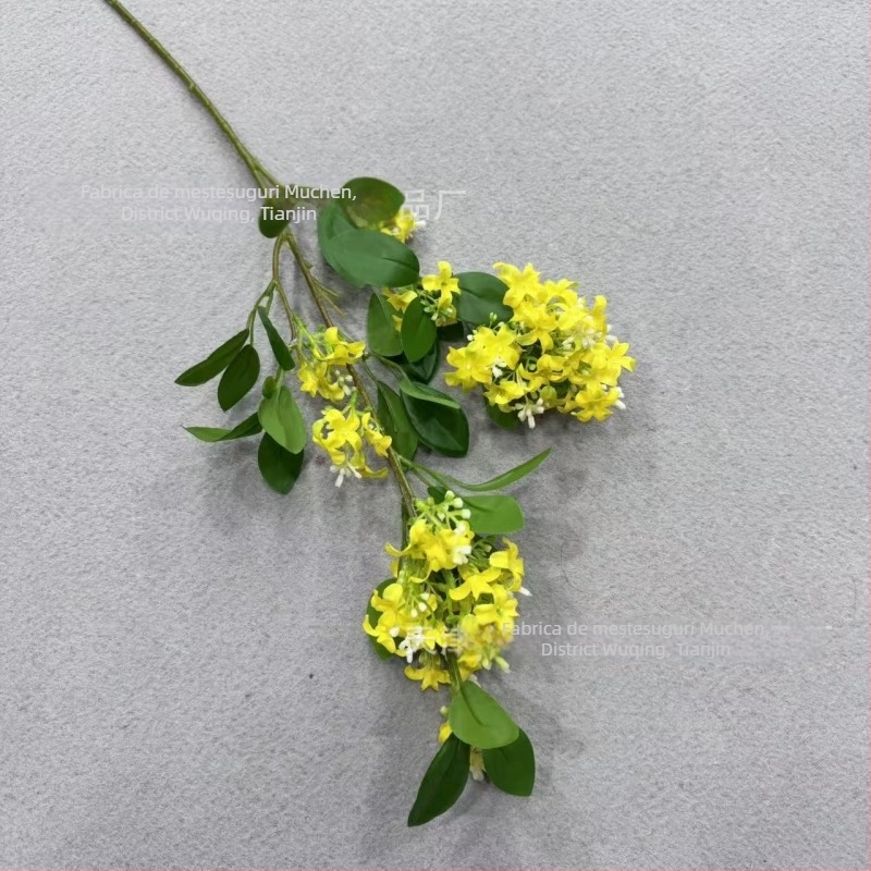 Liliac artificial cu frunze și osmanthus, decor pentru casă, aranjament floral, recuzită foto, plantă verde artificială