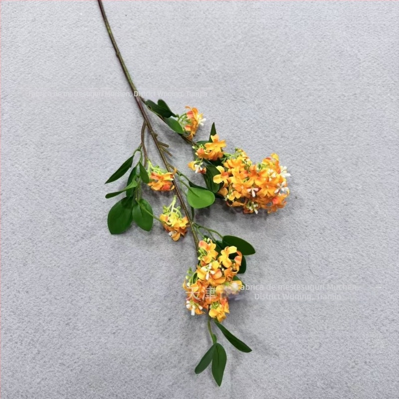 Liliac artificial cu frunze și osmanthus, decor pentru casă, aranjament floral, recuzită foto, plantă verde artificială