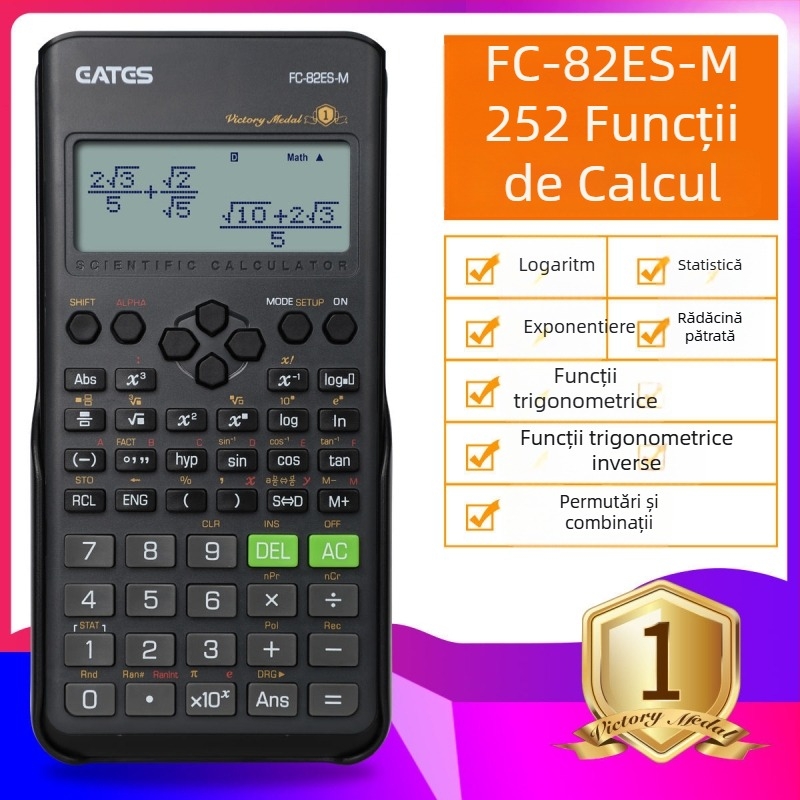 82ES calculator științific pentru gestionarea finanțelor studențești și pregătire pentru examenul de inginer constructor de nivel I, 252 funcții