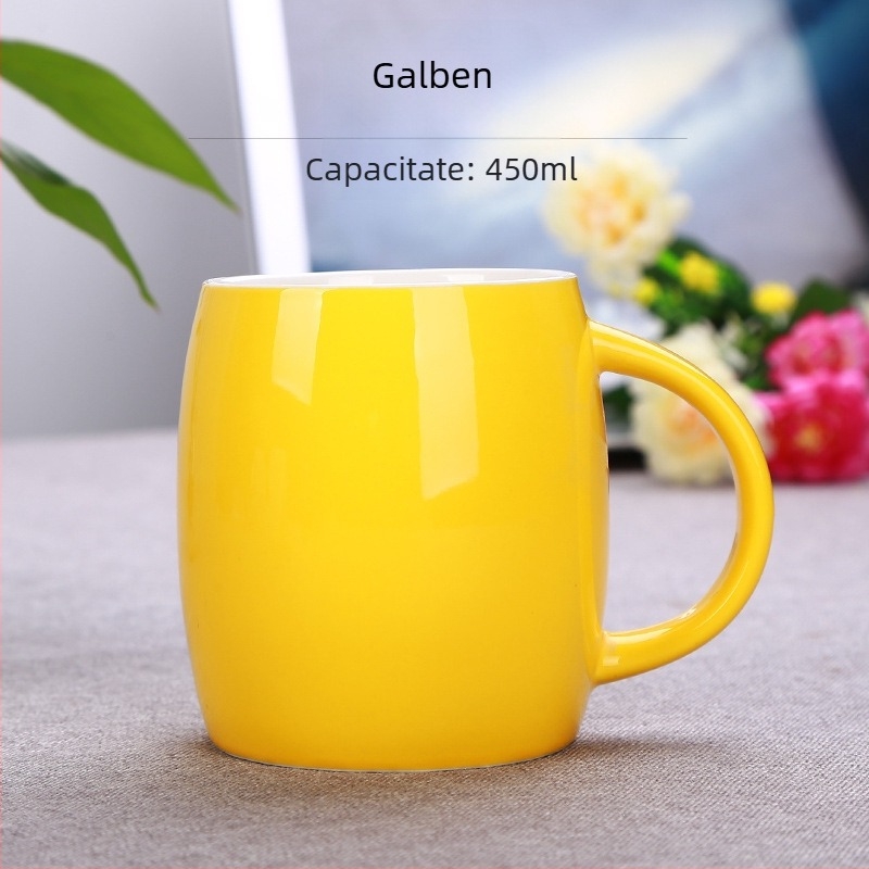 Ceașcă ceramică creativă cu capac și lingură, capacitate mare, formă de inimă pentru cafea, design modern și simplu, set din două piese
