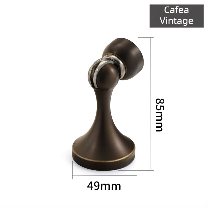 Stop de ușă din alamă masivă, fără găuri, montaj pe perete, magnetic, rezistent la vânt, aderență pe podea, stil modern minimalist