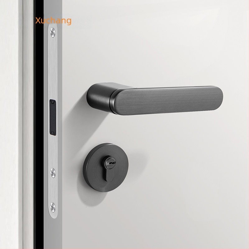 Încuietoare interioară pentru ușă din lemn masiv cu mâner — lacăt mecanic silențios pentru dormitor și baie, design minimalist