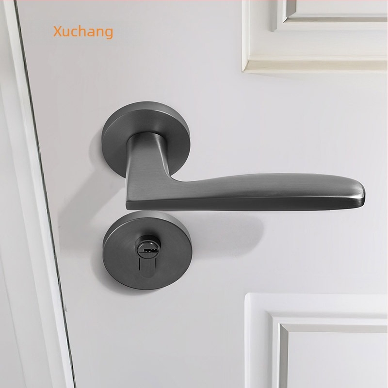 Încuietoare interioară pentru ușă din lemn masiv cu mâner — lacăt mecanic silențios pentru dormitor și baie, design minimalist