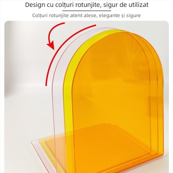 Suport pentru cărți din acril, transparent, colorat, pentru birou, cu raft de bibliotecă pentru birou