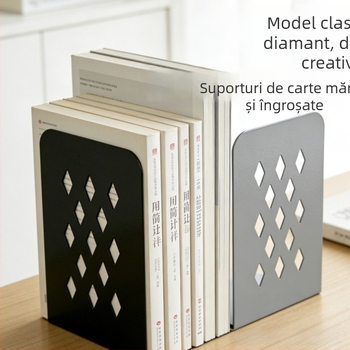 Suport de birou pentru cărți și raft pentru documente și reviste, suport pentru bibliotecă, organizator metalic de birou