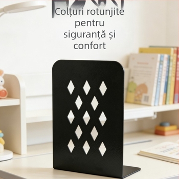 Suport de birou pentru cărți și raft pentru documente și reviste, suport pentru bibliotecă, organizator metalic de birou