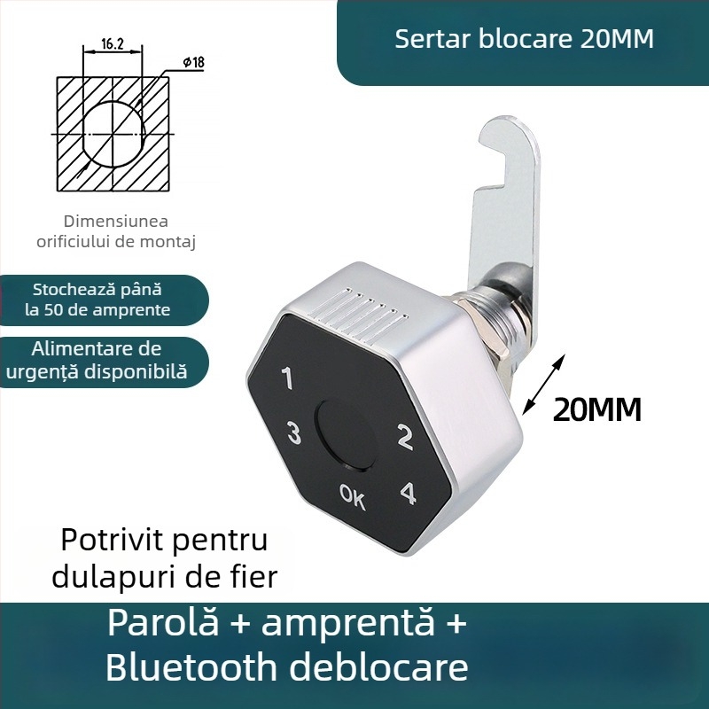 Blocare Bluetooth, blocare pentru cutia poștală, blocare inteligentă cu amprentă pentru sertar, blocare a ușii de fișier, blocare pentru mobilier, blocare cu parolă