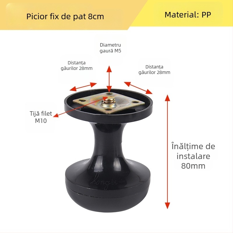 Set de picioare din plastic pentru mobilier: picioare pentru canapea și pat, picioare în formă de corn, picioare universale, roți pentru mobilier