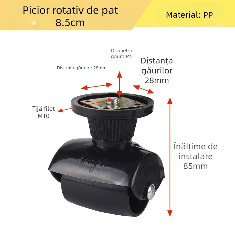 Set de picioare din plastic pentru mobilier: picioare pentru canapea și pat, picioare în formă de corn, picioare universale, roți pentru mobilier