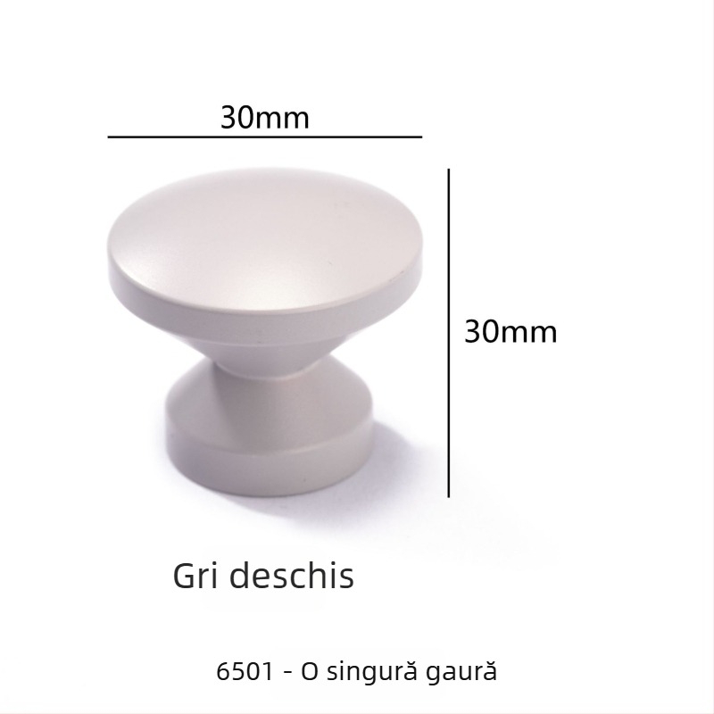 Mâner pentru dulap cu o singură gaură, pentru uși și sertare, Morandi alb și gri deschis, pentru camera copiilor și birou, stil minimalist modern