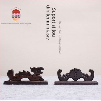 Biumi suport pentru pensule din lemn, în formă de dragon și liliac, pentru caligrafie și pictură chineză