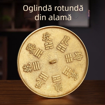 Oglindă Bagua din alamă lustruită și oglindă bronz cu douăsprezece zodii, motiv floare de prune, pacea celor patru anotimpuri, oglindă de talie pentru nuntă