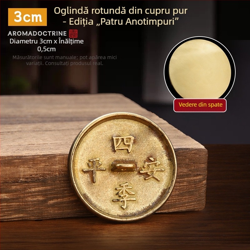 Oglindă Bagua din alamă lustruită și oglindă bronz cu douăsprezece zodii, motiv floare de prune, pacea celor patru anotimpuri, oglindă de talie pentru nuntă