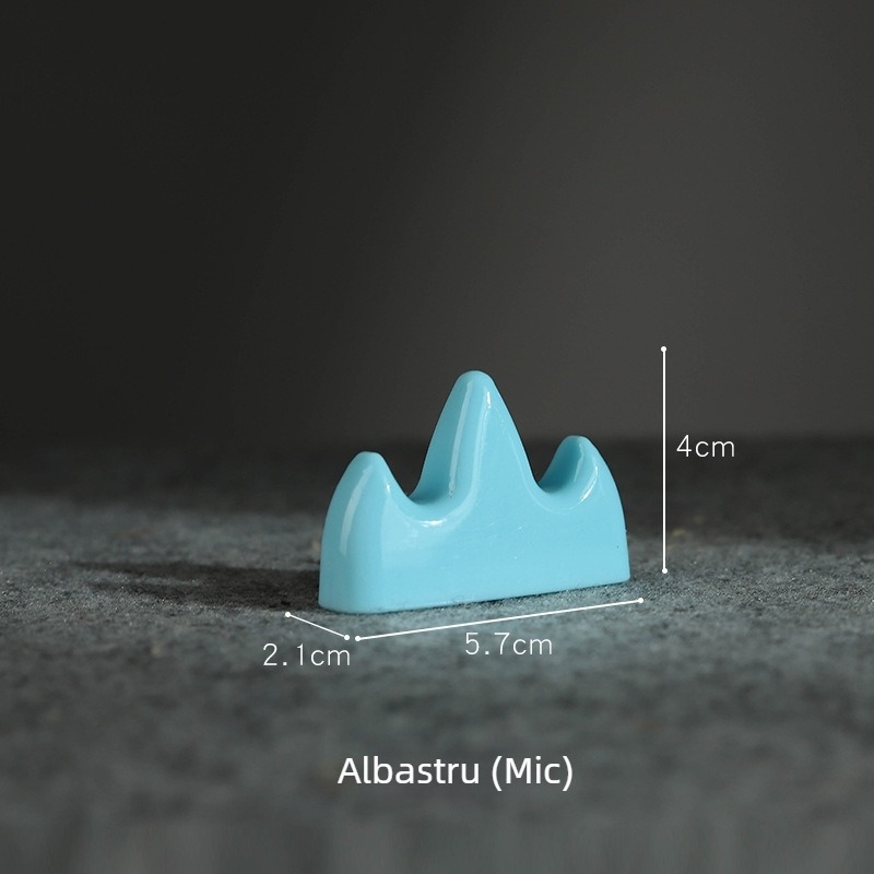 Suport din plastic pentru pixuri, în formă de munte, finisaj ceramic imitativ, accesorii birou