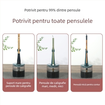 Suport multifuncțional pentru pixuri cu recipient de cerneală, cilindru de spălat pensule, clips de uscare și suport hidratant pentru scris