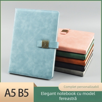Caiet A5 cu stil național și cataramă decorativă de fereastră, pentru birou de afaceri și notițe de întâlniri, 50–100 pagini, imprimare logo disponibil