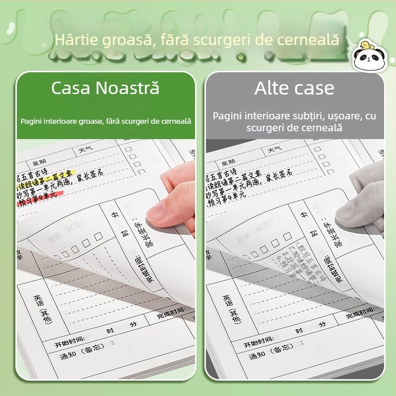 Caiet de teme portabil pentru elevi din clasa I, design drăguț
