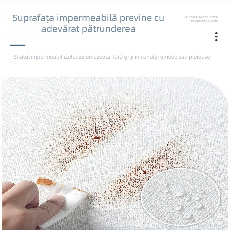 Autocolant de perete autoadeziv, aspect ciment, pentru pereți goi; tapet impermeabil pentru dormitor sau birou; culoare solidă, 1 panou; stil modern minimalist, decor de perete 3D.
