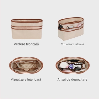 Inserție de organizare pentru geanta Tote, universală, ultra-ușoară, cu multiple buzunare și suport pentru pahar, căptușită cu satin