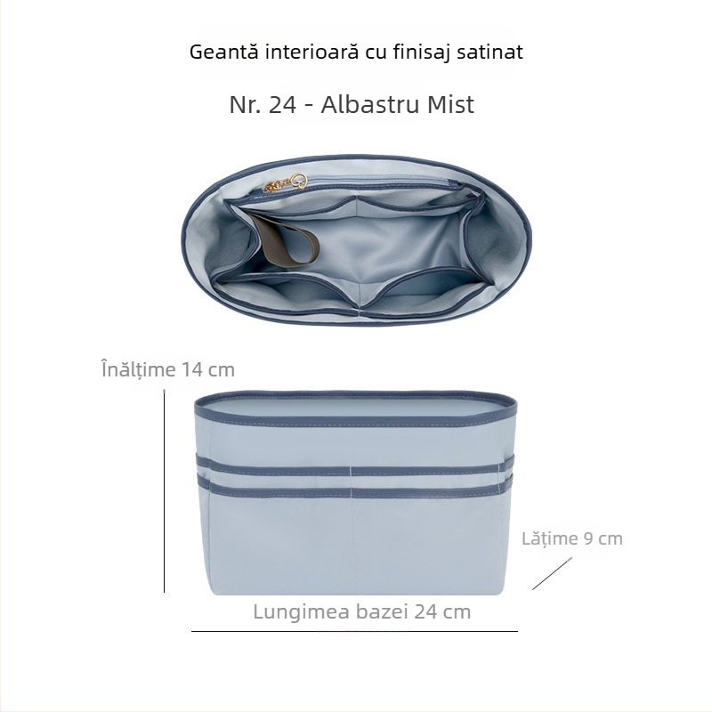Inserție de organizare pentru geanta Tote, universală, ultra-ușoară, cu multiple buzunare și suport pentru pahar, căptușită cu satin