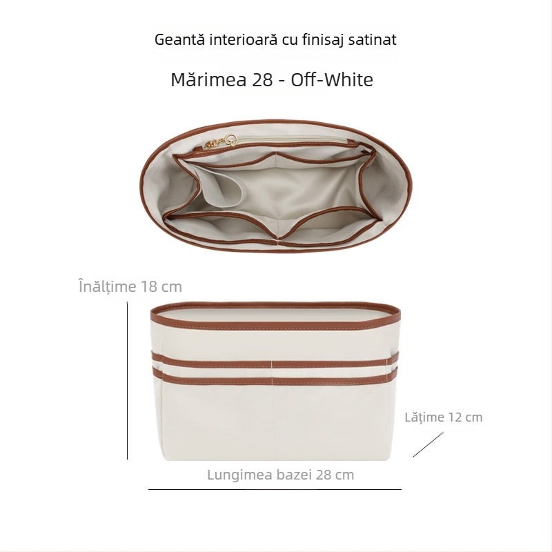 Inserție de organizare pentru geanta Tote, universală, ultra-ușoară, cu multiple buzunare și suport pentru pahar, căptușită cu satin