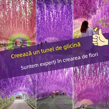 Glicină artificială – liane violet suspendate, decor interior pentru nunți, din plastic