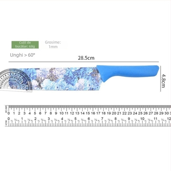 Set de 6 cuțite de bucătărie din oțel inoxidabil colorat 3Cr13, cu logo imprimat