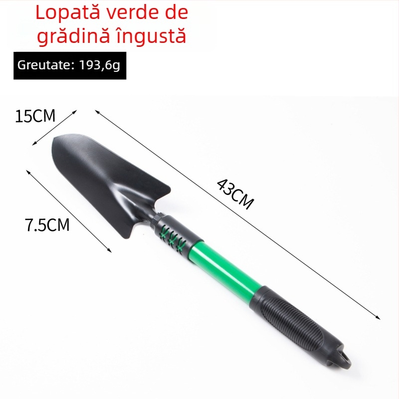 Set de unelte de grădină verde, cu mânere din plastic antiderapante – 3 piese pentru grădinărit acasă, plantări pe balcon, afânarea solului și plivire