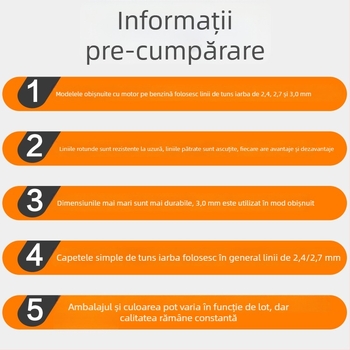 Linii de tăiere rezistente pentru mașina de tuns iarbă — accesorii universale pentru grădină, linie de tăiere în spirală cu dinți și funie de tăiere