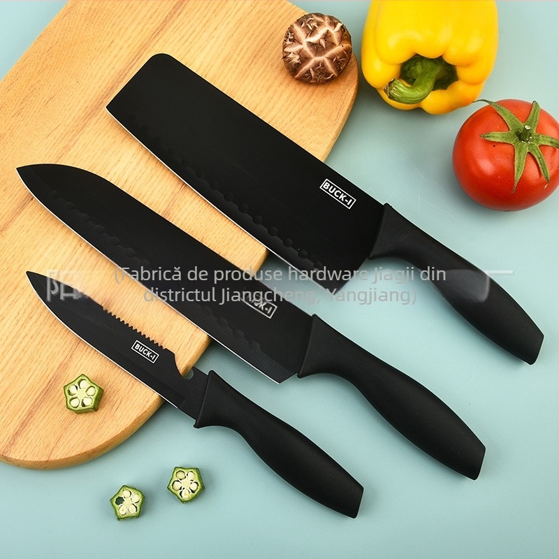 Set de 7 cuțite de bucătărie din oțel inoxidabil, cu strat antiaderent
